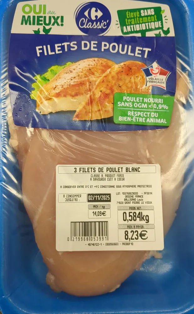 Filets de poulet