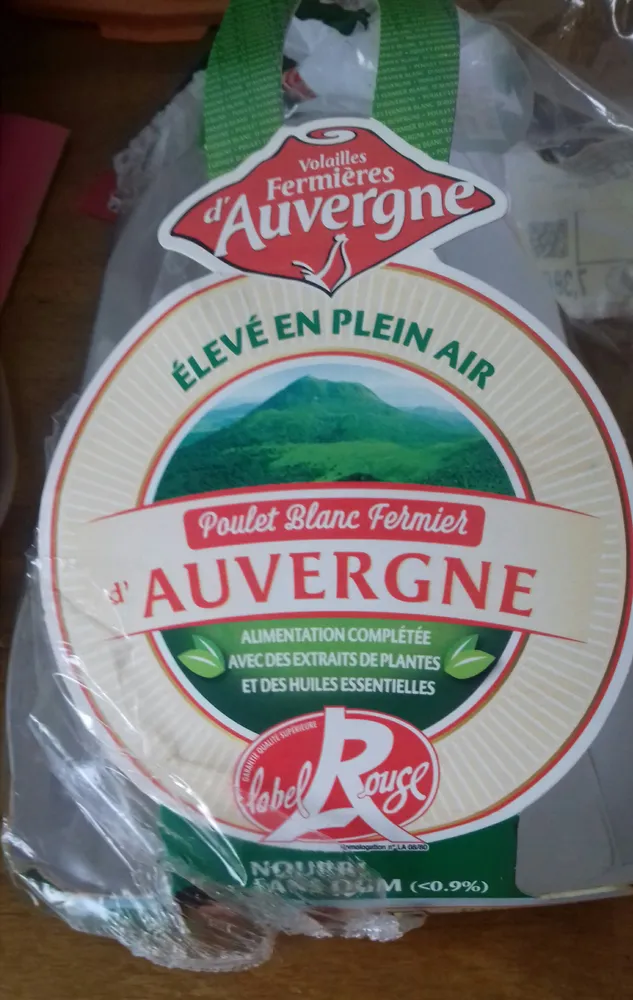 Poulet blanc fermier d'Auvergne