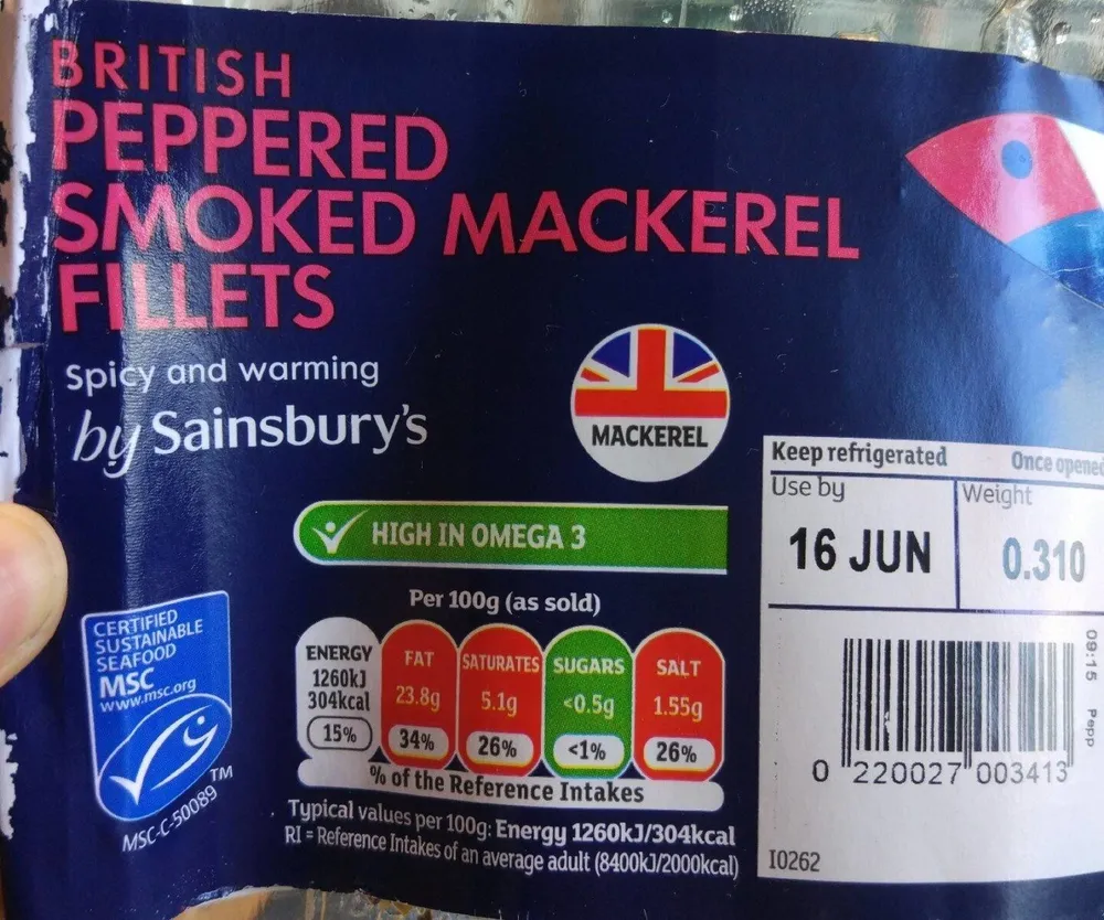 British Peppered Smoked Mackerel Fillets