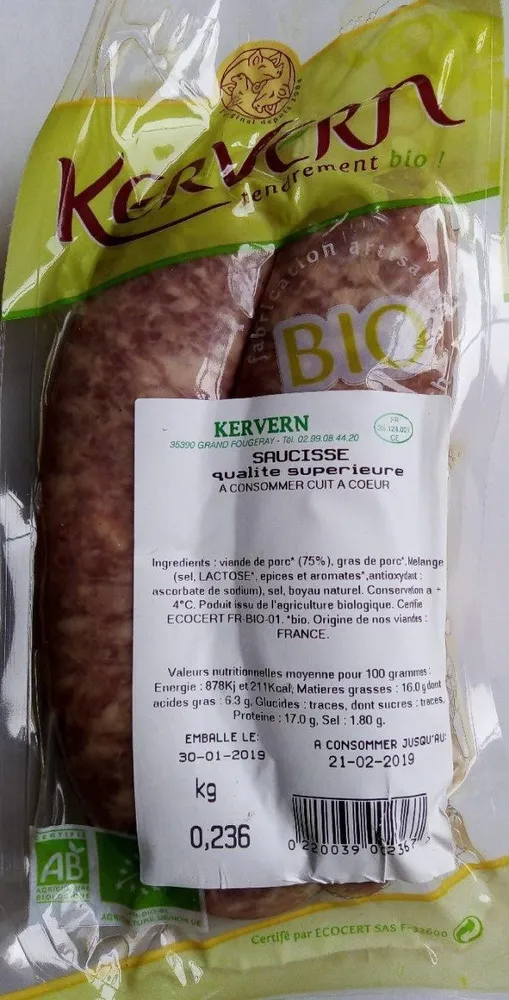 Saucisse qualité supérieure