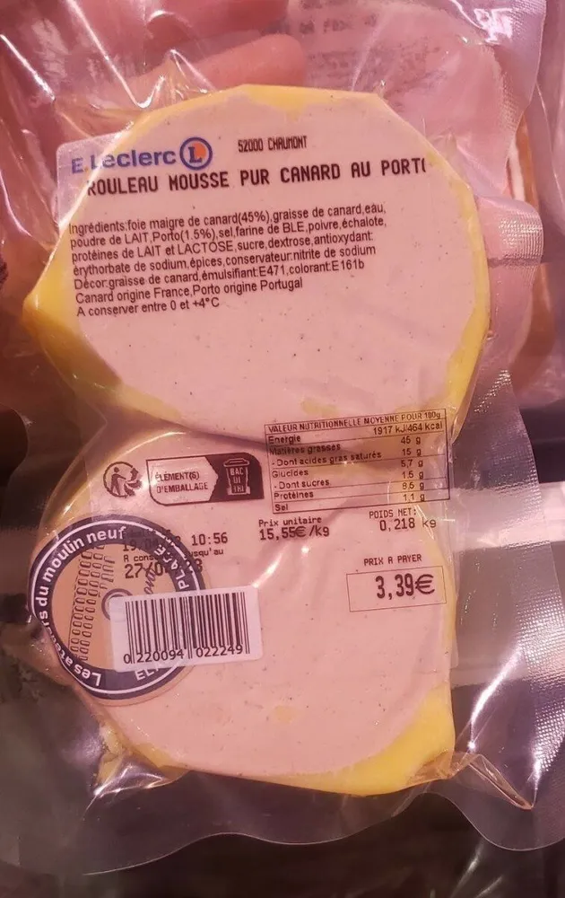 Rouleau mousse pur canard porto