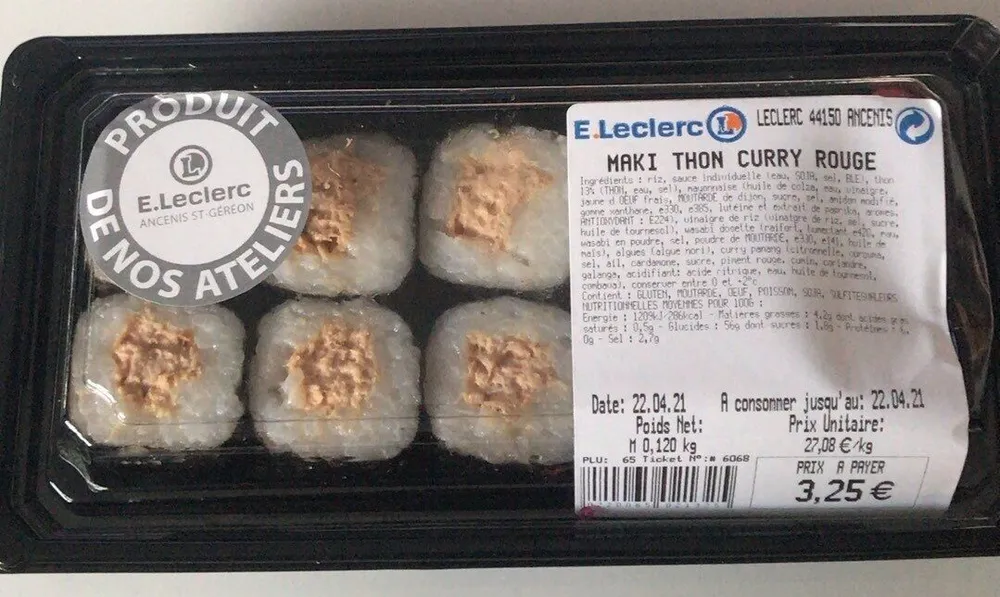 Maki thon curry rouge