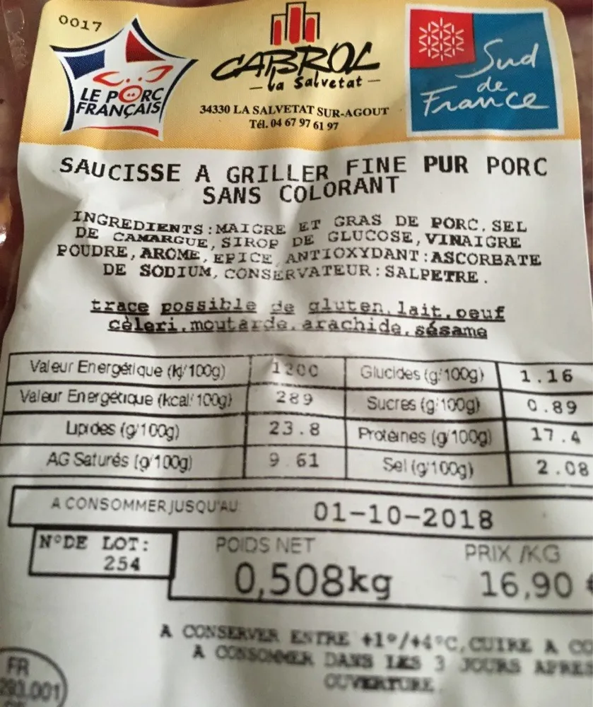 Saucisse a griller