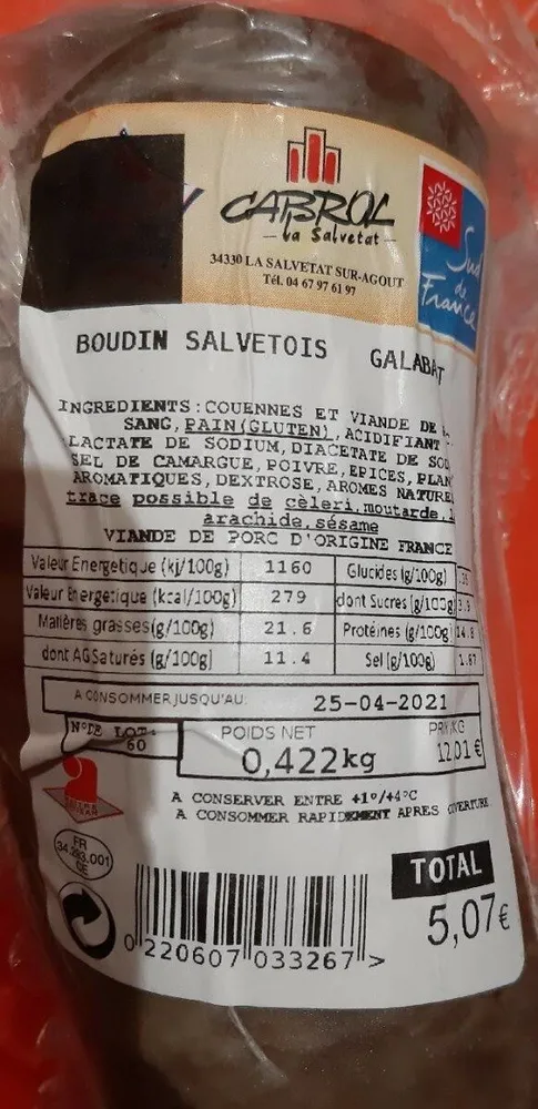 Boudin salvetois