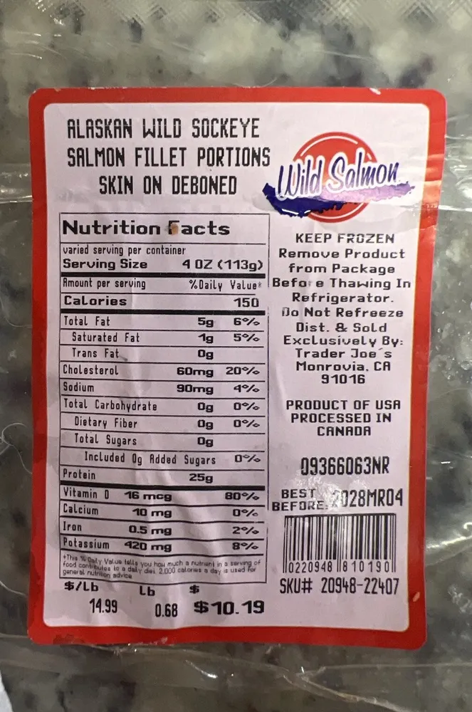 Alaskan Wild Sockeye Salmon Fillet