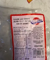 Alaskan wild sockeye salmon fillet portions skin on deboned
