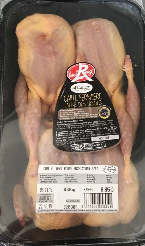 Caille fermiere jaune des landes