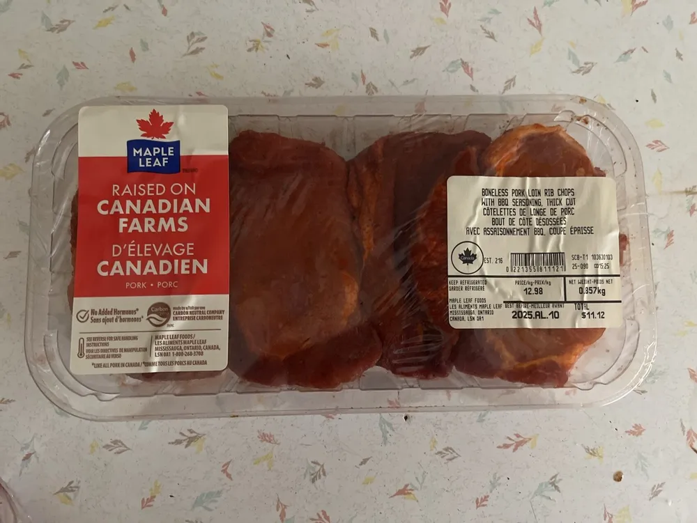 Boneless Pork Loin Rib Chops, Thick Cut