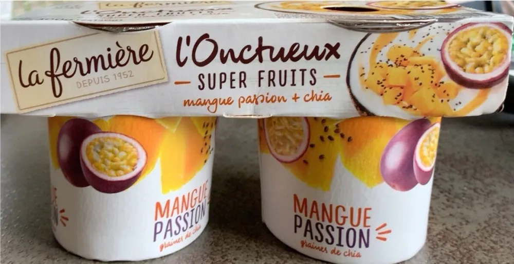 L’onctueux super fruits mangue passion + chia