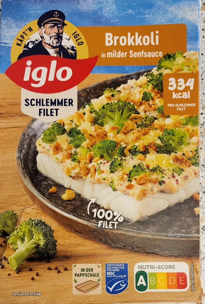Brokkoli milder Senfsauce, Schlemmerfilet