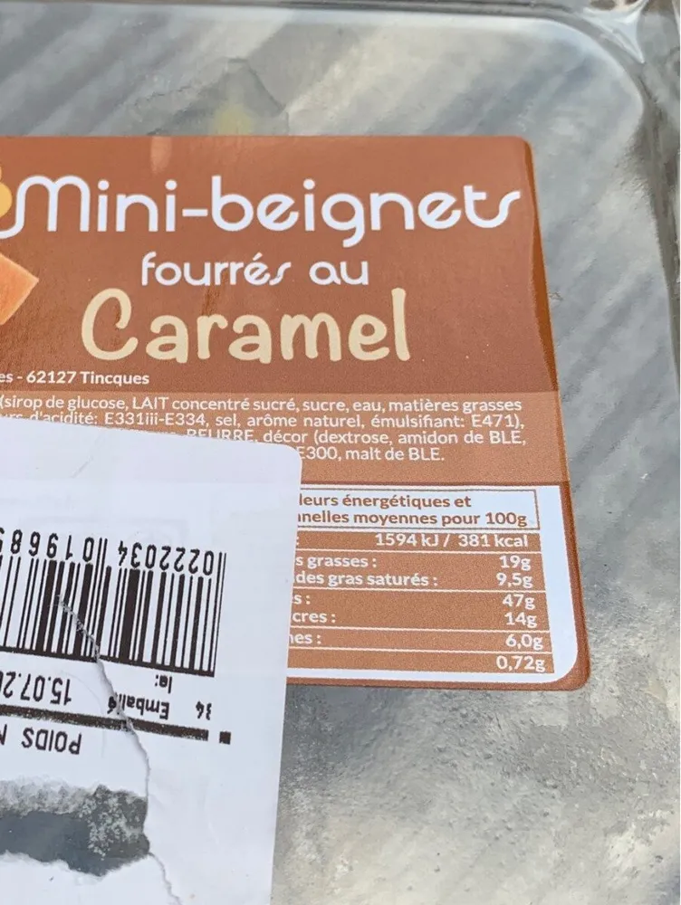 Mini beignets fourrés au caramel