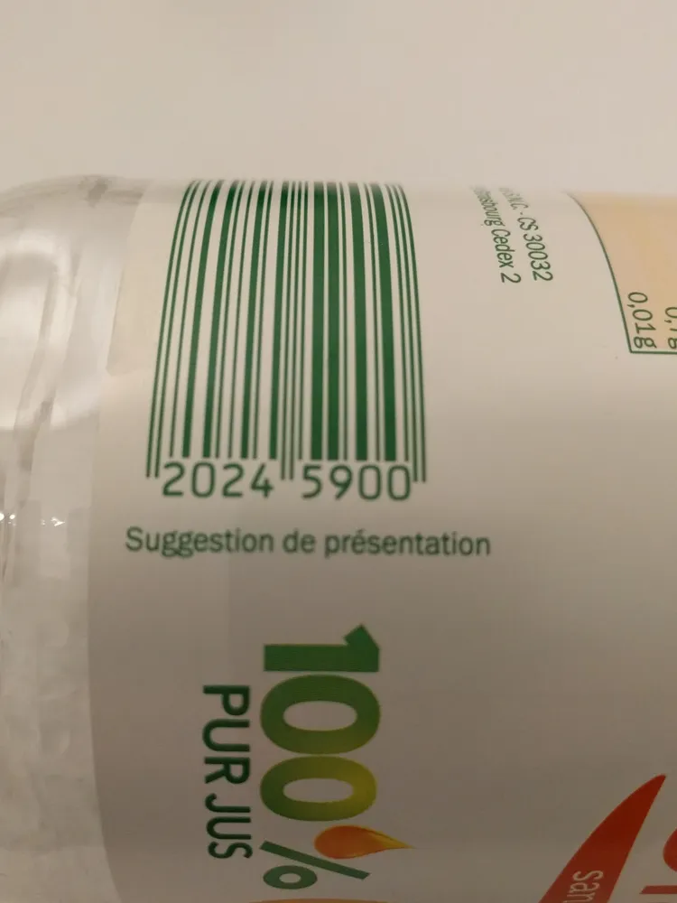 jus d'orange sans pulpe