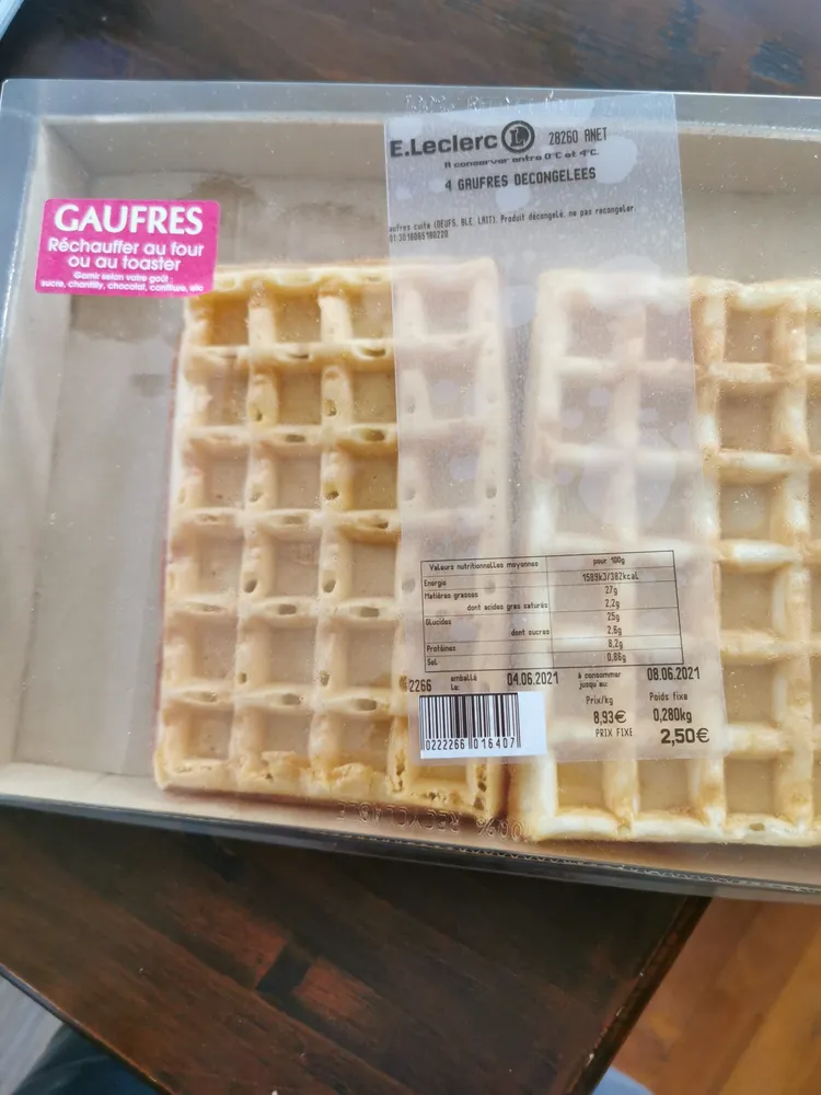 gaufres décongelées