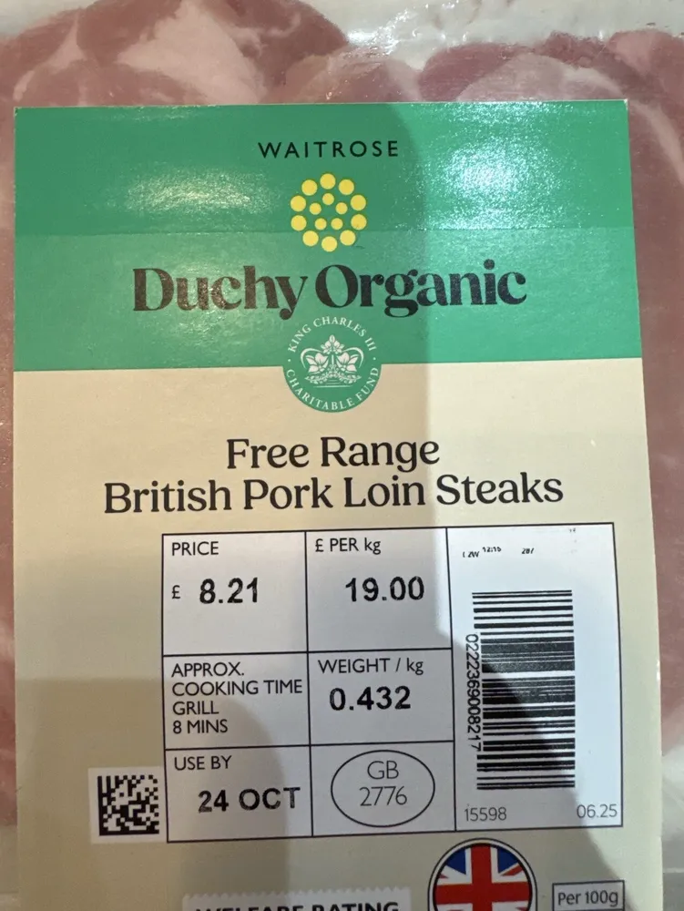 Free Range Briish Pork Loin Steaks