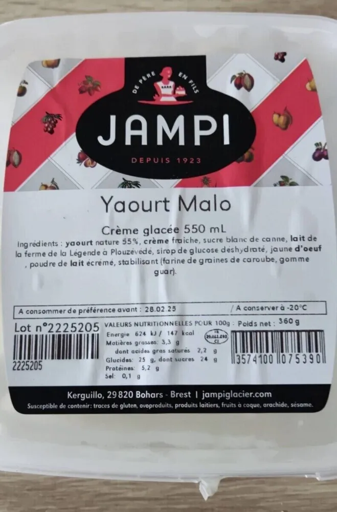 Crème glacée Jampi Yaourt Malo