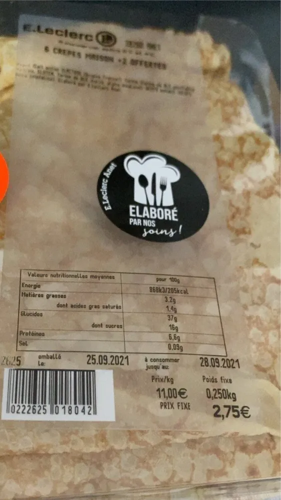 6 crêpes+2 offertes