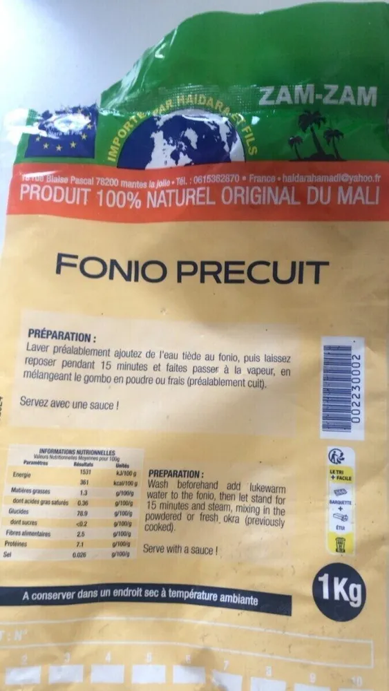 Fonio précuit