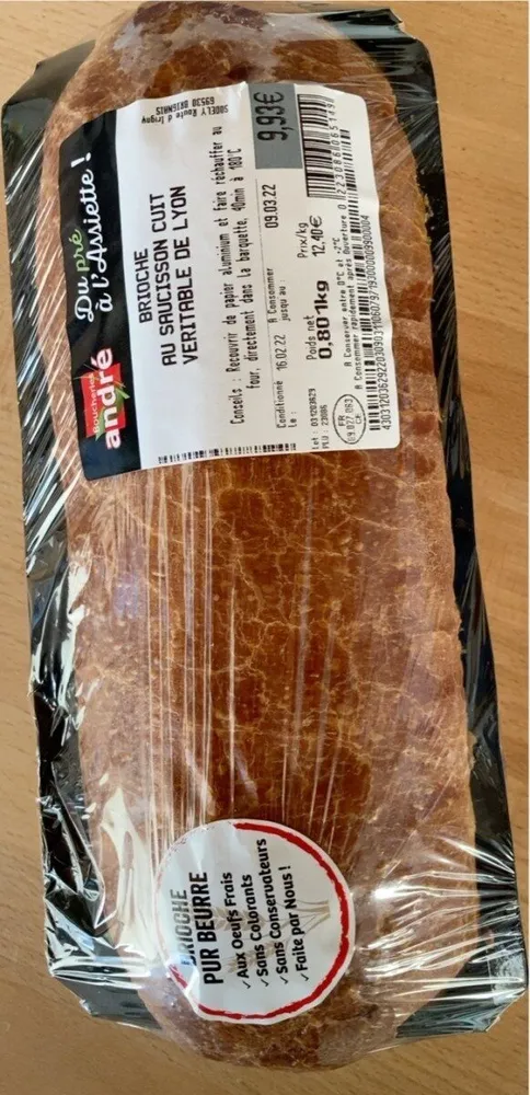 Brioche au saucisson cuit veritable de lyon