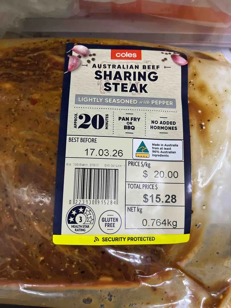 Australian Beef Sharing Steak Lightly Seasoned With Pepper