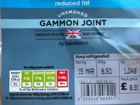Unsmoked gammon joint with added water