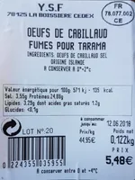 Oeufs de cabillaud fumés pour tarama