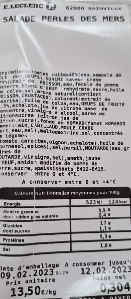 Salade Perles des Mers
