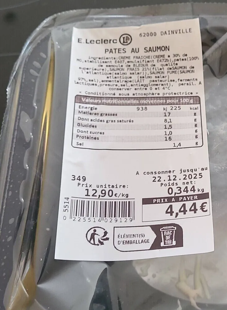 Pâtes au saumon
