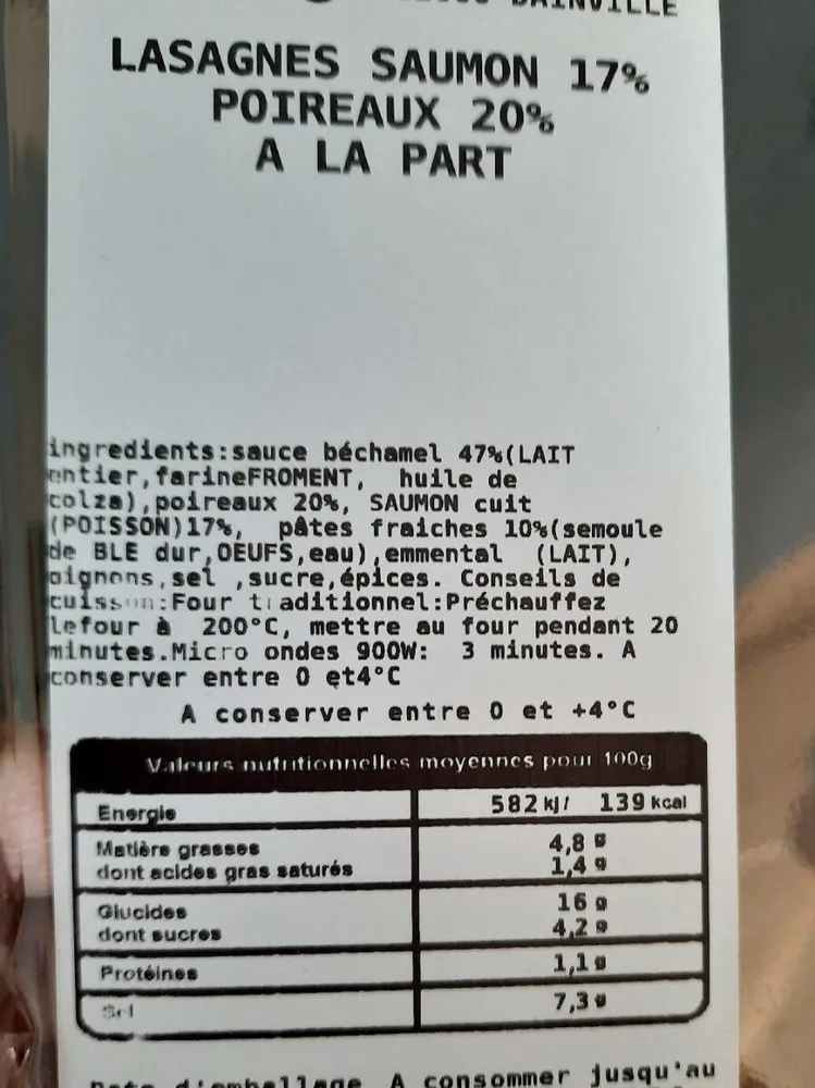 Lasagnes saumon poireaux