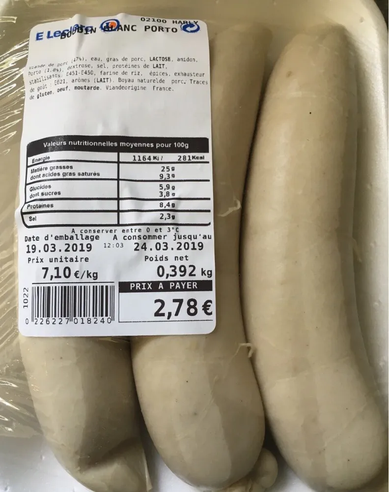 Boudin blanc Porto