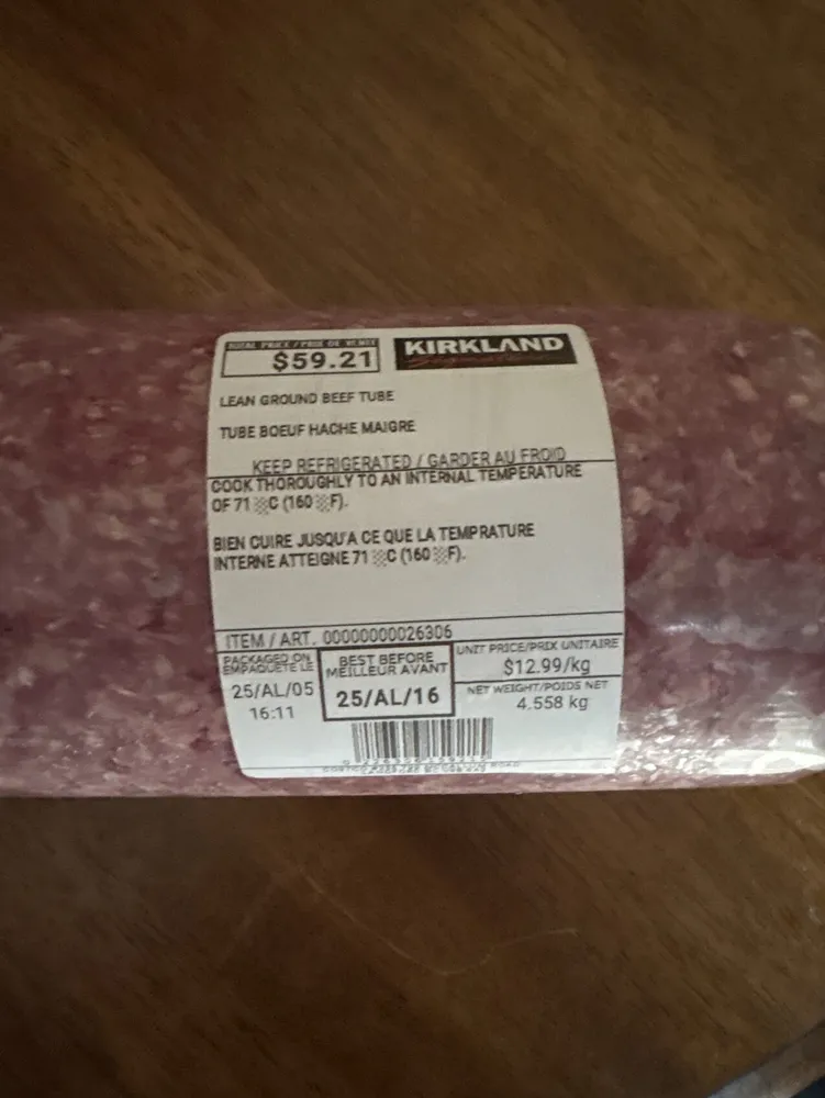 Costco Lean Ground Beef Tube