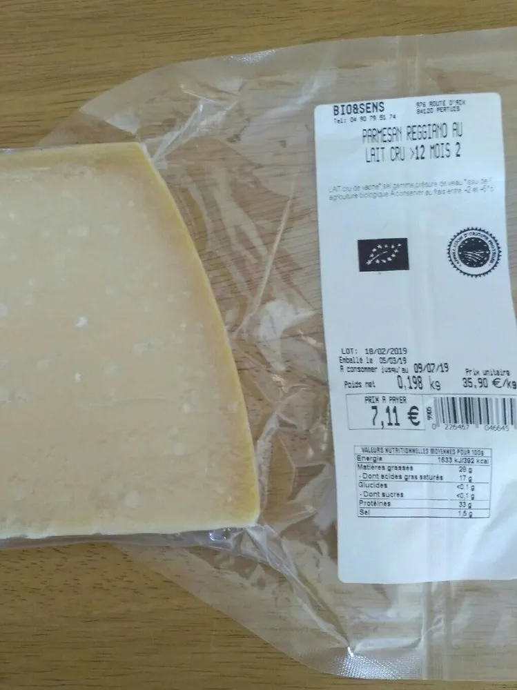 Parmesan reggiano au lait cru