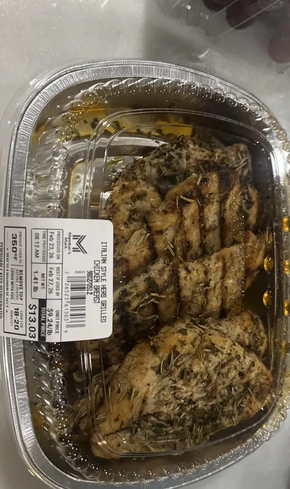 ITALIAN STYLE HERB GRILLED CHICKEN BREAST