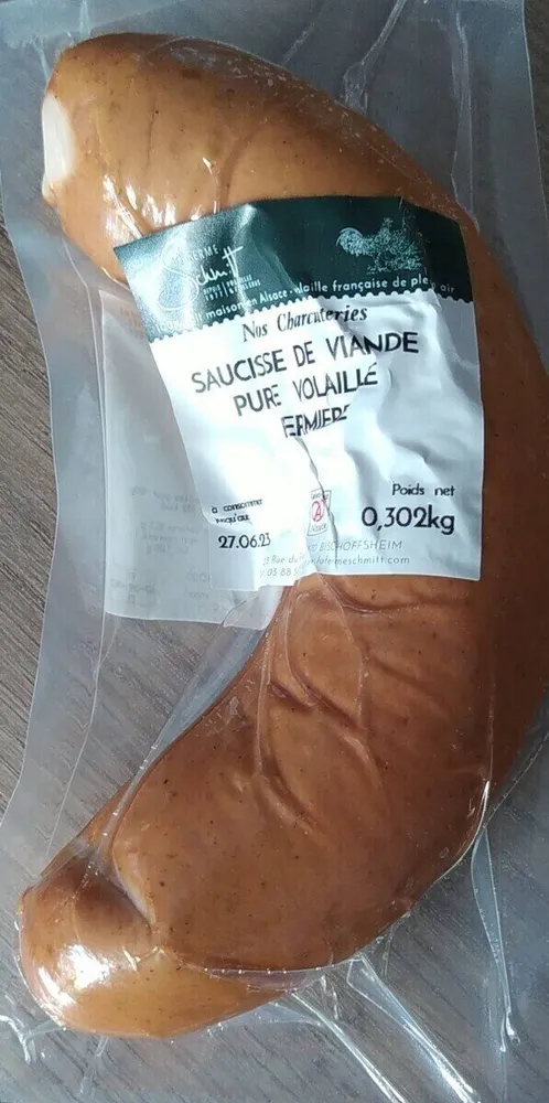 Saucisse de viande pure volaille fermière