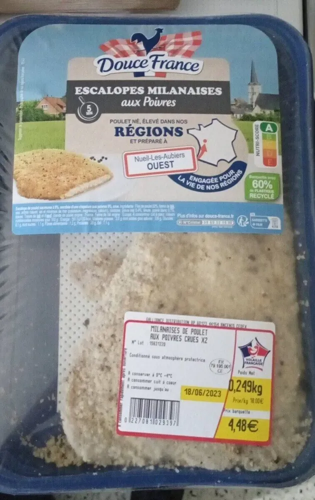 Escalope milanaise aux poivres