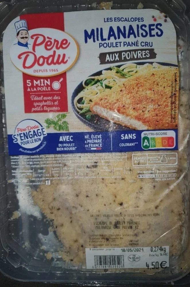 Escalopes milanaises aux poivres