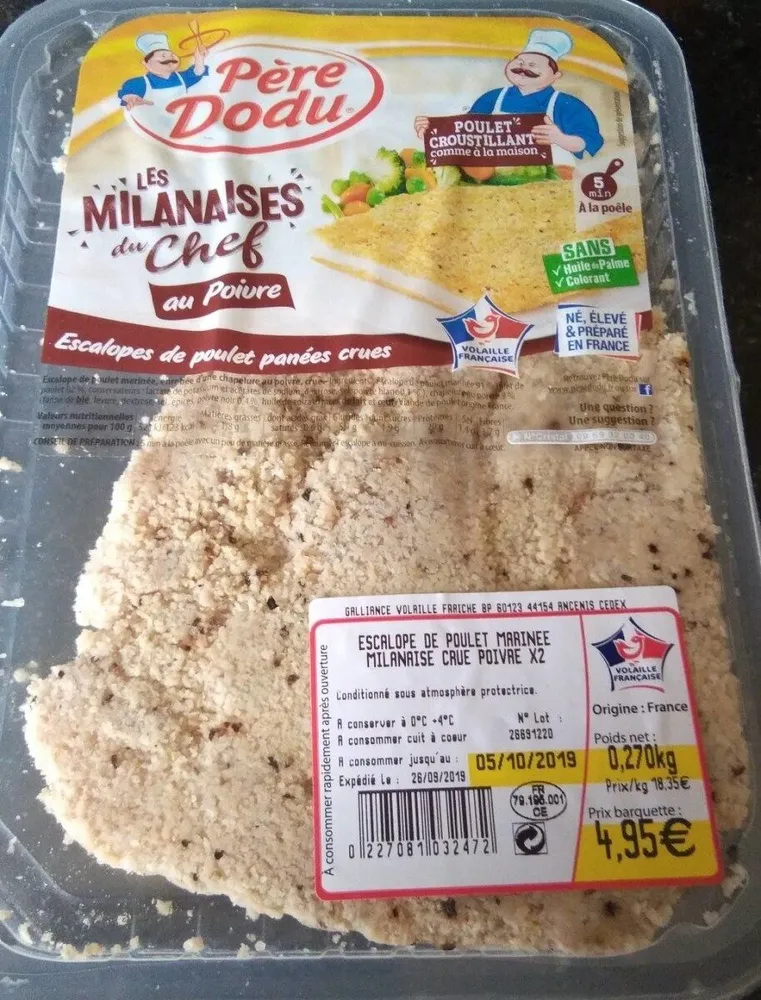 Les milanaises du chef au poivre