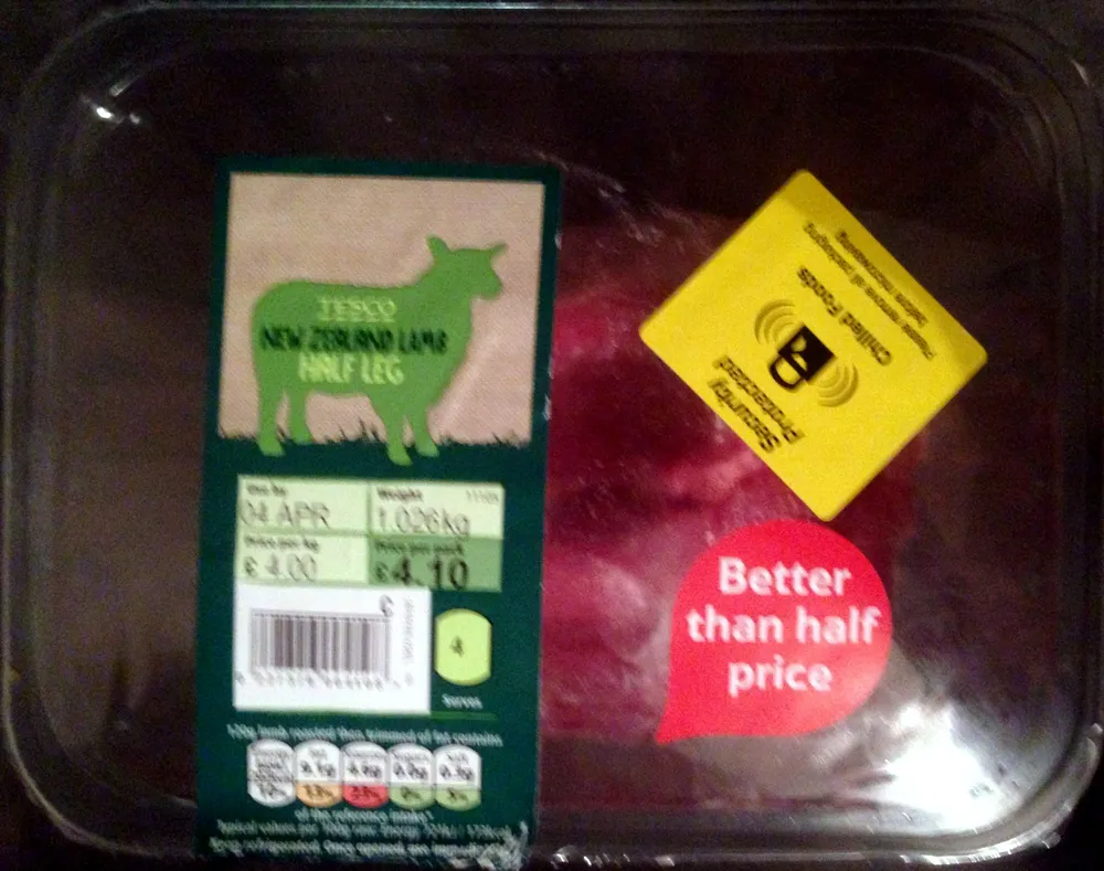 Tesco New Zealand lamb - half leg