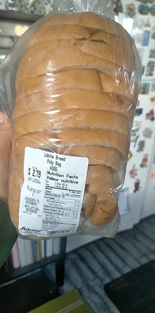 White bread poly bag
