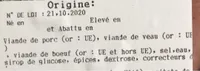 Saucisse porc veau et boeuf