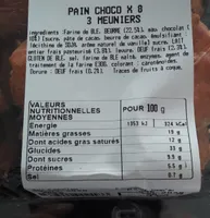 Pain chocolat 3 meuniers