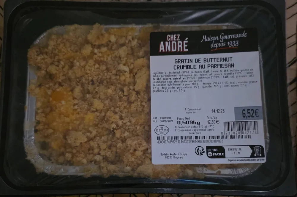 Gratin de butternut cruelle parmesan