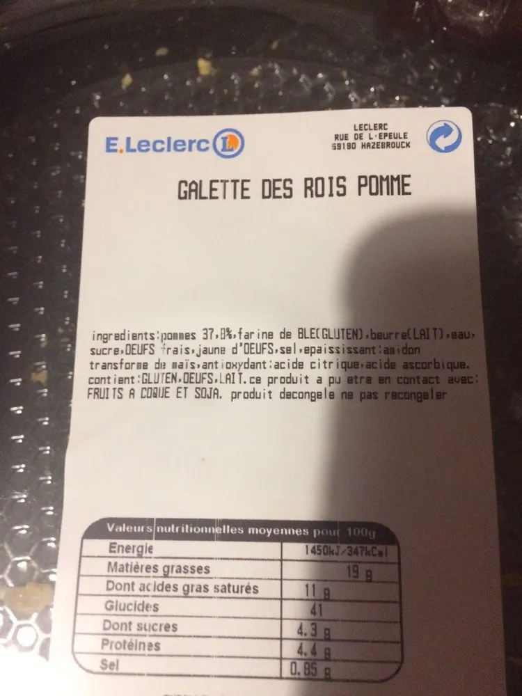Galette des rois pomme