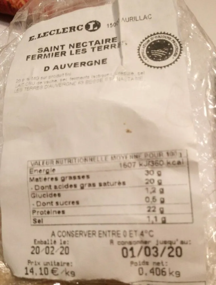 Saint nectaire fermier