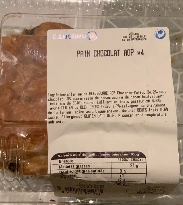 Pain chocolat aop