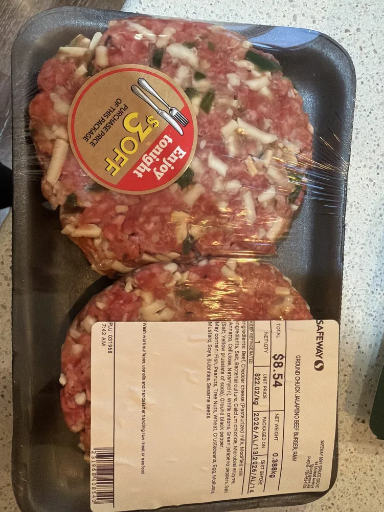 Ground Chuck Jalapeño Burger
