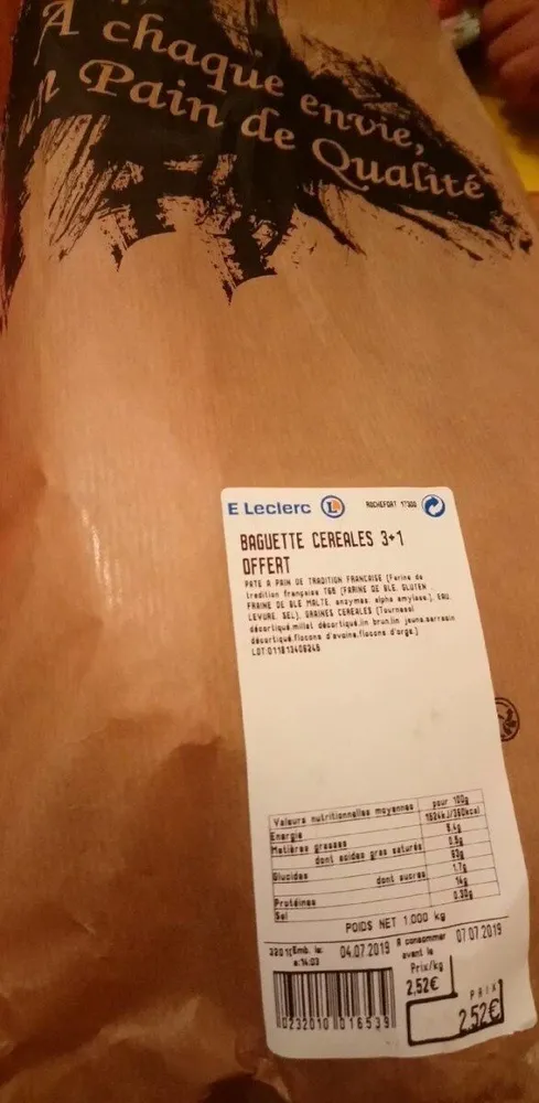 Baguettes céréales 3+1
