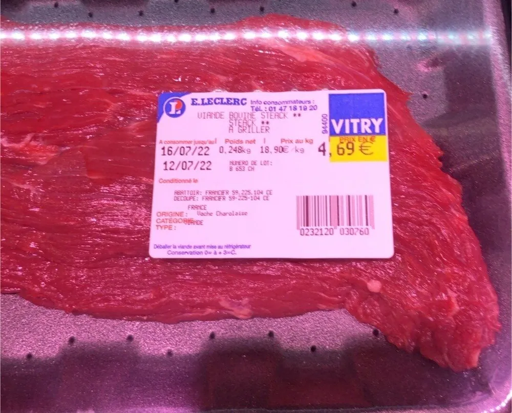 Viande bouine steak