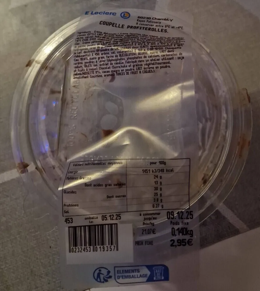 Coupelle profiterolles