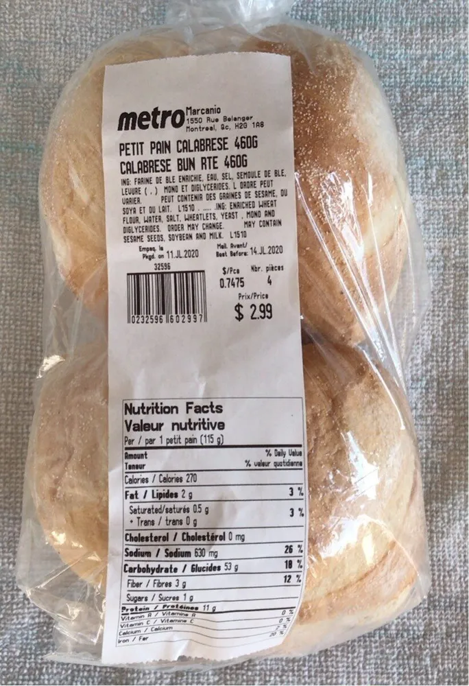 Petit pain calabrese