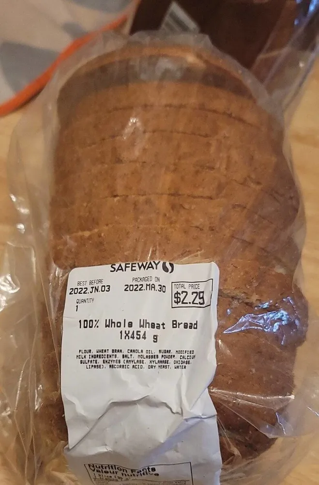 Safeway whole wheat bread